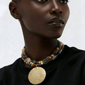 New Triple Strand Gemstone Necklace